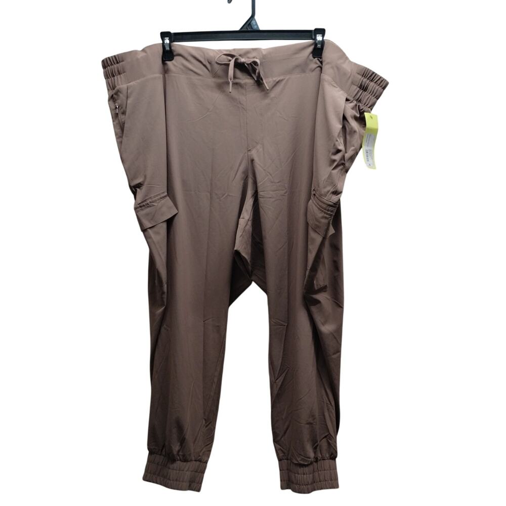 All in Motion NWT Plus Size 4X Brown Active Light Mid-Rise Cargo Joggers